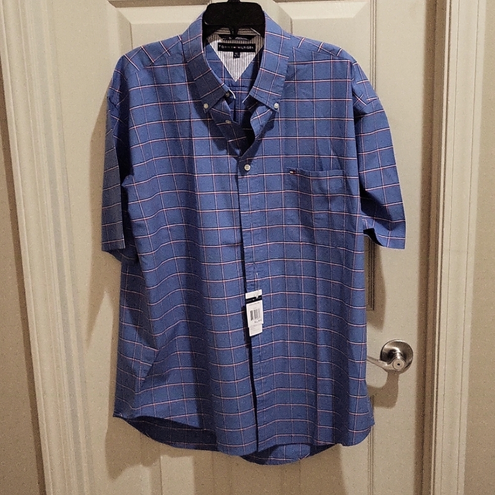 Tommy Hilfiger men's shirt, XL, Blue red white checkered